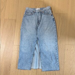 Mango denim midi skirt